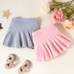 Neutocd Toddler Baby Girl Shorts Skirts 18-24 Months 2 Pack Flared Plain Pleated Skater Skirt Sport Skort