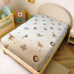 MorroMorn Baby Crib Sheets Fitted Crib Sheet for Boys Girls, for Standard Crib and Toddler Mattress, Super Soft Jersey Knit Microfiber, Cute Neutral, Baby Bed Sheet, 28x52x8in, (Animals)