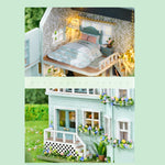 Flever Dollhouse Miniature DIY House Kit Creative Room with Furniture for Romantic Valentine's Gift (Warm House)