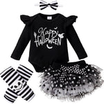 Kucnuzki Newborn Baby Girl Clothes Toddler Long Sleeve Ruffle Romper Top Infant Skirt Set Little Girl Overall Dress