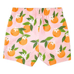 RUGGEDBUTTS Boys UPF50+ Sun Protection Fruits & Florals Swim Trunks - Orange You The Sweetest, 2T