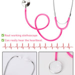 ICECUTE Doctor Scrubs for Kids,7 Pcs Scrubs Costume with Accessories,Halloween Costume for Boy Girls,3-11 Years (Pink, 8-9Years)