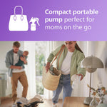 Philips Avent Manual Breast Pump, Easy Pumping with Natural Motion Technology, Silicone Cushion, 4oz Natural Bottle, Sealing Disc, Screw Ring, Transparent, Model SCF430/03