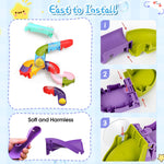 taseyok Toddler Bath Toys, Bathtub Toys Ball Slide Track, DIY Shower Toys with Suction Cups, Christmas Birthday Bath Fun Time Gifts Toys for Girls and Boys Age 2 3 4 5 6