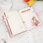 Zeph Hosea Cute Cartoon PU Leather Notebook Kawaii Journal Notebook Japanese Sketchbook Diary Notepad Travel Notebook (Pink)