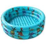 Dinosaur Inflatable Baby Pool - Small Toddler Blow Up 3 Rings Round Pad Pool, Outdoor/Indoor Play Center with Ball Pit & Toys - 48'x12'