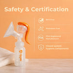 Hygeia Manual Breast Pump | One-Hand Use | Lightweight & Portable | BPA-Free | Comfortable, Quiet Suction | Includes 24mm & 28mm Flanges