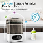 AMZBABYCHEF 4-in-1 Baby Bottle Steamer and Dryer, Electric Steamer with Fast Drying, Universal Fit for All Bottles, LED Touch Screen & Auto Shut-Off Protection