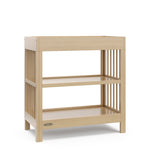 Graco Teddi Changing Table with Water-Resistant Changing Pad (Driftwood) - GREENGUARD Gold Certified, Includes Bonus Water-Resistant Changing Pad with Safety Strap, 2 Shelves, Easy-to-Match