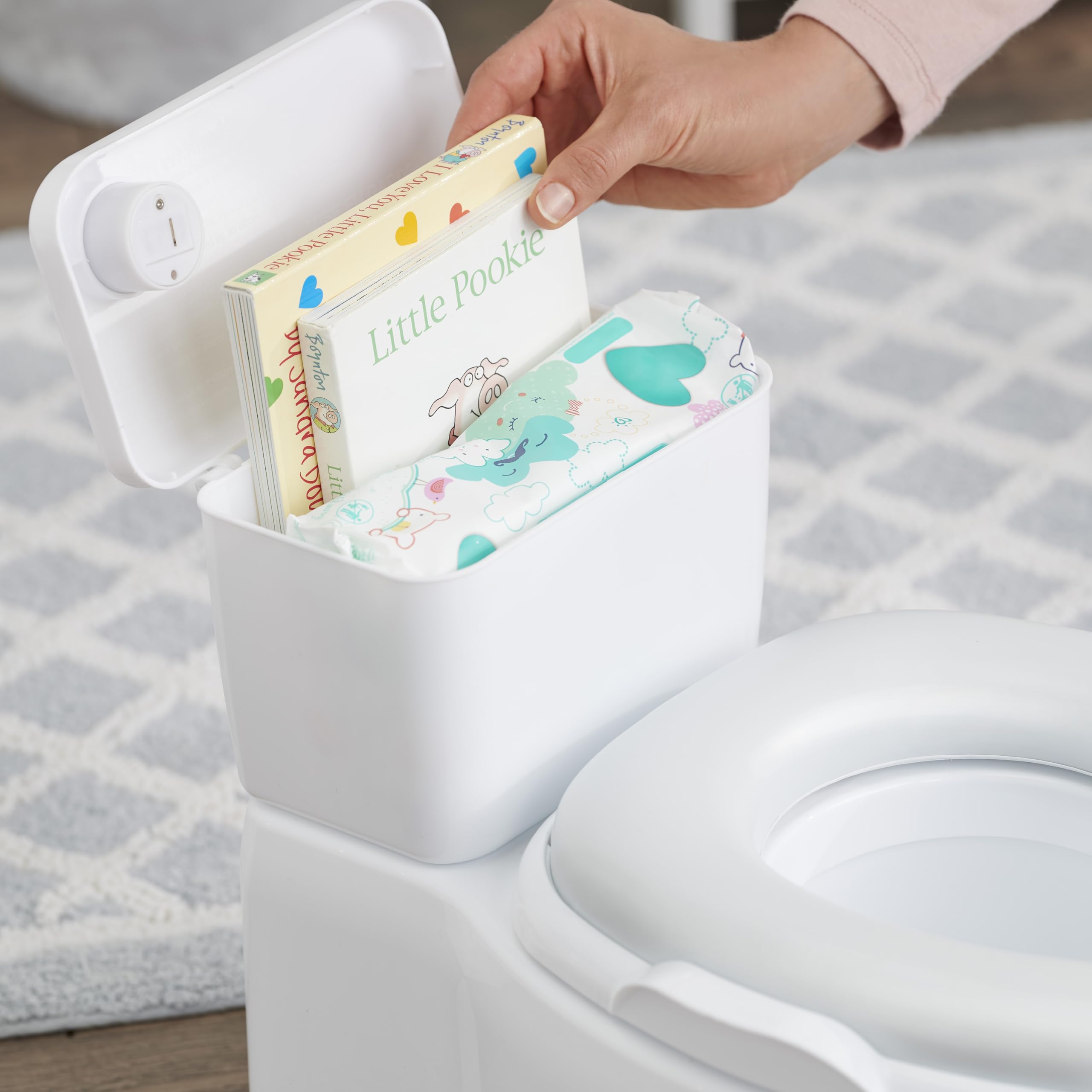 Regalo 2-in-1 Potty Training and Transition Potty with Flushing Sound, Removable Seat, Bonus Kit, Oversized Foam Soft Seat, and Wipe Storage, White