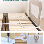 BABELIO Bed Rail for Toddlers, 59" Wide Swing Down & Adjustable Height Toddler Bed Rails for Kids/Elderly/Adults, Baby Side Railing for Twin/Full/Queen/King Size