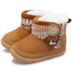 L-RUN Winter Lightweight Boots Baby Shoes Boy Girl Infant Sneakers Winter Warm First Walkers Brown 18-24 Months Infants