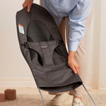 BabyBjörn Bouncer Balance Soft, Dark Gray, Woven/Jersey, Tri-Fabric | 2-in-1 Adjustable Baby Bouncer Seat and Toddler Chair, Newborn to Toddler (8-29 lbs), 4 Positions, Lightweight & Portable