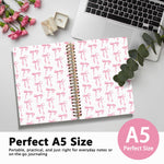 LIANGW Cute Pink Diary Journal for Teen Girls & Women, Cute School Supplies - Cute Preppy Bow Stuff Birthday Gifts for Women Girls, Coquette Stuff Pink Bow Bible Hardcover Spiral Notebook 5.5x8.3