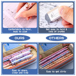 Cute Pencil Erasers, Kids Retractable Erasers with Refills, Standard Pen-Style Erasers, Fun Click Erasers, Kawaii Japanese Stationery Supplies (Purple)