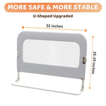 omzer Bed Guard Rail for Toddlers - 32inch Folding up & Adjustable Heights Baby Bed Safety Rails - Portable Toddler Bed Barrier Railing Guard for Kids Twin, Bunk, Queen, Full Size Bed
