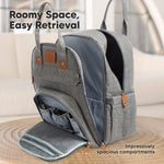 KeaBabies Diaper Bag Backpack - Large Baby Diaper Bag with Changing Pad, Baby Boy, Girl, Travel Backpack for Mom and Dad, Waterproof, Multi Function Durable (Classic Gray)