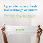 Medline FitRight Aloe Personal Cleansing Cloth Wipes, Scented, Pack of 48, 8 x 10 inch Adult Large Incontinence Wipes