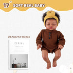 BABESIDE Black Reborn Baby Dolls, 17 Inch Realistic Black Newborn Lifelike Real Life Baby Dolls Soft Vinyl & Cloth Body with Feeding Kit Gift Box for Kids Ages 3+