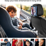 WONNIE Tablet Holder for Car, Upgraded iPad Holder for Car Mount Headrest, iPad Mount Back Seat for Kids with Anti-Slip Strap, Silicone Holding Net/Fits All 7-12.9'' Tablets