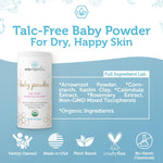 Era Organics USDA Organic Baby Powder Talc-Free - Soothing Arrowroot, Calendula and Cornstarch for Newborn, Babies or Toddlers - Made in USA - 3oz/85g