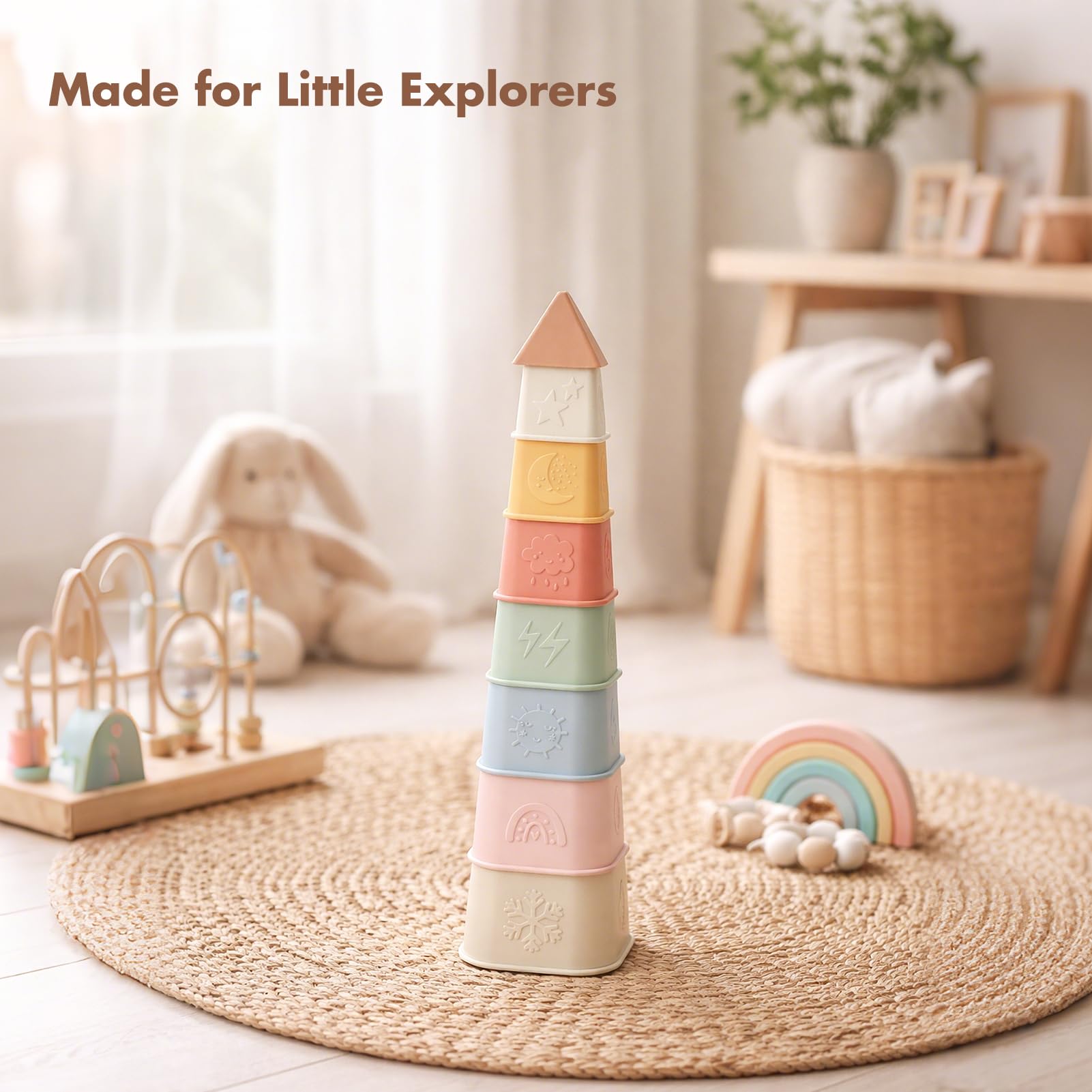 YIVEKO Baby Stacking Cups Toy, Silicone Stacking Tower - YIVEKO - Baby ...
