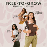 Baby Tula Linen Panel Free-to-Grow Baby Carrier - Adjustable, Comfortable, Newborn to Toddler Carrier - Ergonomic Fit for 7lbs to 45lbs - Plant-Based Fabric - Back & Front Carry Options - Sand (Tan)