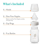 Evenflo Feeding Premium Proflo Venting Balance Plus Wide Neck Baby, Newborn and Infant Bottles - Helps Reduce Colic - 9 Ounce (Pack of 6)