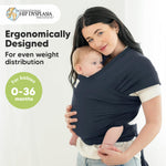 KeaBabies Baby Wrap Carrier - All in 1 Original Baby Carrier Newborn to Toddler Sling, Easy to Wear, Hands Free Bonding, Lightweight, Breathable Infant Wraps (Midnight)