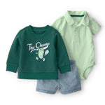 Carter's Boy 3-Piece short set, Pickle Green, 6M