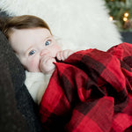 Little Unicorn Premium Cotton Swaddle Baby Blanket | Breathable Fabric | for swaddling, Play, Nursing & More (Red Plaid)