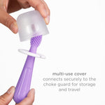 Ubbi Grow with Me Toothbrush Training Set for Babies and Toddlers, Includes Silicone Finger Brush, 360° and Soft Bristled Toothbrush, Smoothie Purple