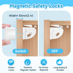 10 Pack Magnetic Cabinet Locks for Child Safety, Drawer Locks Baby Proofing, Magnetic Door Safety Locks for Cabinets and Drawers, Easy Installation No Tools Required (10 Pack and 2 Keys)
