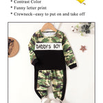 Kucnuzki Toddler Boy Clothes 2T-3T Boys' Long Sleeve Letter Print Shirts & Sweatshirts, Pants Set - Fall/Winter Boutique Clothes