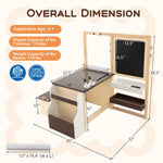 Costzon Easel for Kids, Wooden Art Center with Double-Sided Blackboard & Whiteboard, Paper Roll for Drawing, Crafts, Writing, Toddler Activity Table with Storage, Kids Table and Chair Set (Brown)