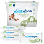 WaterWipes packaging with text and a child's face on a white background