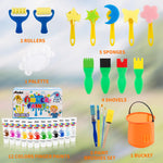 ABEIER Washable Finger Paint Kit for Toddlers, 12 Colors with Paint Tools, Safe Non-Toxic, Baby Safe Paint for Hand and Feet, Mess Free Art Supplies for Kids, DIY Crafts, Kids Gifts, Ages 3+