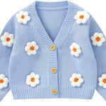 Neiwech Baby Girl Cardigan Sweater Toddler Knit V-Neck Button Long Sleeve Outwear Fall Winter Clothes