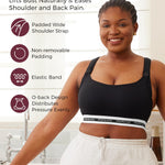 Momcozy Nursing Bras for Breastfeeding, FB011 Low-Impact Nursing Sports Bra Support Maternity Pregnancy Padded Wireless Bralette Black