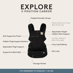 Baby Tula Explore Carriers - Breathable Baby Carrier Newborn to Toddler - Adjustable Toddler Carrier - Multiple Ergonomic Positions Front and Back - Ergonomic Fit for 7-45 lb - Linen, Basil