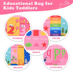Flagover Pink Kids Rug for Playroom Classroom, ABC Alphabet Numbers Play Toddlers Rugs, 3x5 Learning Educational Bedroom Floor Mat, Washable Baby Carpet for Girls Room, Nursery, Preschool, Daycare