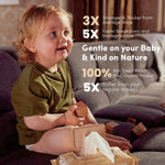 Terra Bamboo Baby Wipes: Manuka Honey, 99.5% Pure New Zealand Water, 100% Biodegradable Bamboo Fiber, 0% Plastic, Unscented Baby Wipes for Sensitive Skin, 1 Pack of 70 Wipes