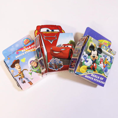 600 Pcs Roll Kids Sticker, 3 Pack in 30 Designs,1-1/2 Inch Self Adhesive Label Cartoon Stickers for Kids Teacher (Cartoon)