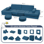 Edbuosy 22Pcs Modular Kids Play Couch - Kids Couch for Playroom Bedroom Living Rooms Toddler Sofa for Inspiring Child Creativity，Children Convertible Foam Sofa