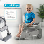 TIVONEL 3-in-1 Toddler Potty Training Toilet Seat with Ladder | Foldable Toilet Potty Training Seat with Step Stool Ladder | 5-Level Adjustable Height | Soft Cushion, Splash Guard & Anti Slip Pad