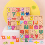 Wooden Puzzles for Toddlers, 3pack Alphabet Shape Puzzles for Kids 3 Wooden Montessori Toddler Alphabet Number Shape for Kids 3 Years Old Boys & Girls