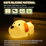Silicone Night Light (2 Pack) 7 Colors for Kids, Touch Control, LED Dog Lamp, Rechargeable, Cute Puppy Night Lights for Toddler,Boy, Girls, RGB, Warm White