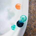 Boon Jellies Suction Cup Bath Toys - Bathtub Baby Sensory Toys - Jellyfish Suction Toys for Bath Time - Navy/Coral - Baby and Toddler Bath Toys - 9 Count - Ages 12 Months and Up