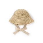 pureborn Baby Girls Straw Sun Hat Wide Brims Bucket Hat Sun Protection with Straps for Infant Girls 6-24 Months Khaki
