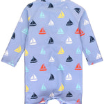 RUGGEDBUTTS Down by The Bay Long Sleeve One Piece Rash Guard - 3-6m